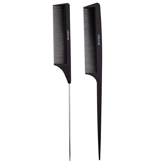 Colortrak Carbon Fiber Black Combs fine-tooth sectioning comb